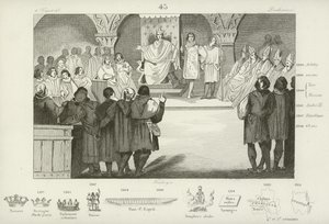 Filip IV av Frankrike sammankallar generalstaterna, Louuvrens palats, Paris, 1302 av French School