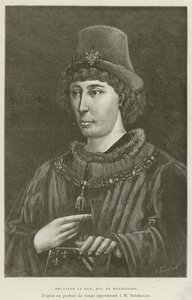 Philippe Le Bon, hertig av Bourgogne (gravyr) av French School