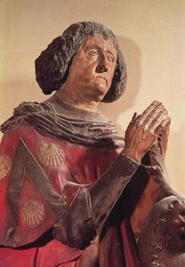 Philippe de Commynes (1447-1511) från sin grav (polykrom sten) av French School