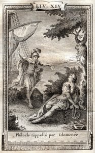 Philocle minns av Idomenee - gravyr från 1798 efter Monnet i "Les Aventures de Telemaque, fils d