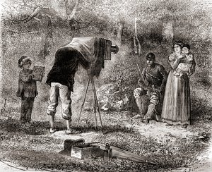 Fotografi på 1800-talet, från Les Merveilles de la Science, publicerad ca 1870 (gravyr) av French School