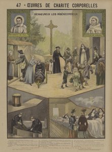 Fysiska välgörenhetsverk (färg litho) av French School