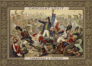 Pierre Cambronne, fransk general, vid slaget vid Waterloo, 1815 av French School