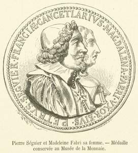 Pierre Seguier och Madeleine Fabri hans fru, Medalj bevarad i Valutamuseet (gravyr) av French School