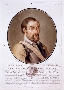 Pierre du Terrail, Lord of Bayard, från Portraits of Great Men, Illustrious Women, and Memorable Subjects of France, publicerad 1787-92 av French School