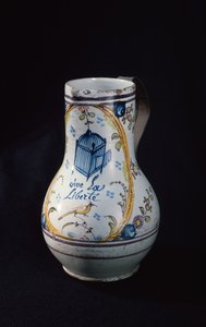 Kanna med inskriptionen Vive la Liberte, 1789 (keramik) av French School