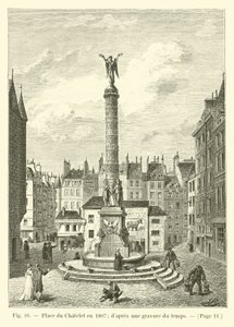 Place du Chatelet 1807; från en gravyr av tiden av French School