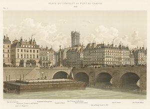 Place du Chatelet och Pont au Change, 1830 av French School