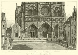 Place du parvis Notre-Dame på 1400-talet av French School