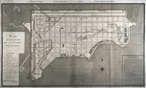 Huvudplan för staden Les Cayes, 1789 av French School