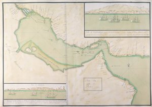 Plan över Persiska viken (handfärgad gravyr) av French School