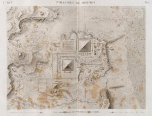 Plan över pyramiderna i Memphis och det omgivande området av French School