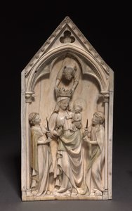 Platta: Jungfrun och barnet med änglar, Paris, ca 1320-1330 av French School