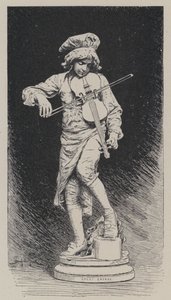 Gipsstaty av Adrien Gandez föreställande den italienskfödde franska kompositören Jean-Baptiste Lully som barn (gravyr) av French School