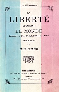 Dikt av Emile Blemont (1839-1927) som firar invigningen av Frihetsgudinnan, 28 oktober 1886 av French School