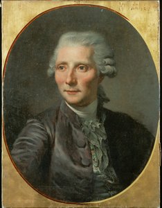 Poeten Pierre Augustin Caron de Beaumarchais Porträtt efter Greuze ... (målning på duk) av French School