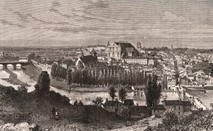 Poitiers - gravyr i "La France illustrée: geografi, historia, statistisk administration" av V.A. Malt-Brown. 1884 av French School