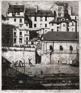 Polisen i Paris. (gravyr, ca 1860) av French School