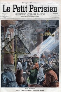 Populär tro i Ryssland: de troende som återförenats i en kyrka för att samlas vid tiden för tsarens sjukdom, är engagerade i ceremonin för de 80 ljusen. De som inte brann efter två timmar, anger antalet år som återstår att leva i suveränen av French School