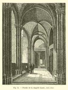 Veranda till övre kapellet, omkring 1840 av French School