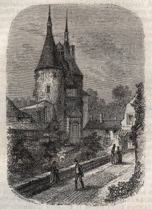 Porte de la Craffe en Nancy kvarleva av medeltida befästningar, erigee på 1300-talet norr om gamla stan - gravyr i "Histoire de France" av Victor Duruy av French School