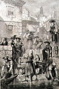 Porto fiskare på 1860-talet (gravyr) av French School