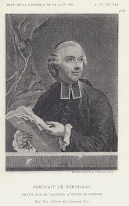 Porträtt av Condillac (litho) av French School