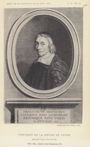 Porträtt av La Mothe Le Vayer (litho) av French School