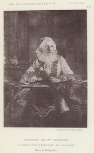 Porträtt av Mme Geoffrin (litho) av French School