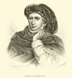 Porträtt av Karl VI (gravyr) av French School