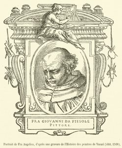 Porträtt av Fra Angelico (gravyr) av French School