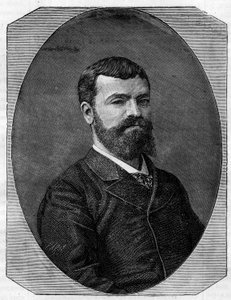 Porträtt av Henri-Paul (Henri Paul) Nenot (1853-1934), fransk arkitekt, som ritade New Sorbonne i Paris. Gravyr i ""The Illustrious World"" av French School