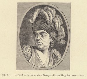 Porträtt av Le Kain, i Merope, efter Huguier, 1700-talet (gravyr) av French School