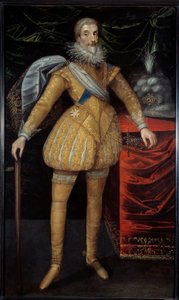 Porträtt till fots av Jean Louis de Nogaret av Valletta (1554-1642) hertig av Epernon. Målning av Franska skolan av French School