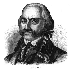 Porträtt av Adam Philippe de Custine (1740-1793) fransk general. Gravyr i "Les Illustrations De L