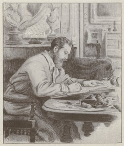 Porträtt av Albert Guillaume, fransk målare och karikatyrtecknare (litho) av French School