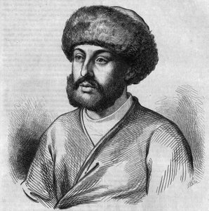 Porträtt av Alexandre Maurocordato (Mavrocordatos) (1636-1709), grekisk politiker, Drogman (tolk) för den osmanska regeringen. Gravyr av Chevignard i "" Le Magasin Picturesque"" av French School
