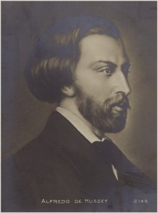 Porträtt av Alfred de Musset av French School
