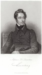 Porträtt av Alphonse de Lamartine av French School