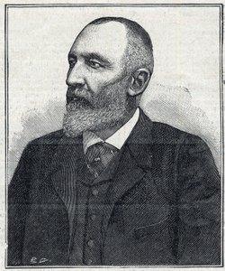 Porträtt av Auguste Scherer-Kestner (Scheurer Kestner) (1833 -1899), kemist, industriman och Alsace-politiker. Gravyr från 1897. Privat samling. av French School