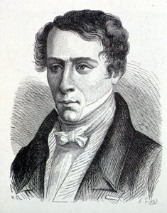 Porträtt av Augustin Fresnel (1788-1827), fransk fysiker - i "" Vetenskapens album; berömda vetenskapsmän; Stora upptäckter””” 1896. av French School