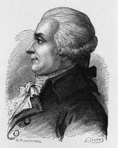 Porträtt av baron Louis-Bernard Guyton-Morveau (Louis Bernard Guyton de Morveau) (Guiton) (1737-1816), fransk politiker, kemist och revolutionär - i "Album de la Science; berömda forskare; Grandes disouvertes””” 1896. av French School
