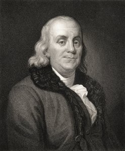 Porträtt av Benjamin Franklin (gravyr) av French School
