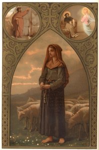 Porträtt av Bernadette Soubirous (1844-1879), herdinna i Lourdes, Hautes Pyrenees (65) av French School
