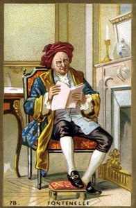 Porträtt av Bernard Le Bouyer (Le Bovier) av Fontenelle (1657-1757). Kromolitografi från slutet av 1800-talet. av French School