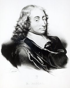 Porträtt av Blaise Pascal (1623-62) graverad av Francois Seraphin Delpech (1778-1825) av French School