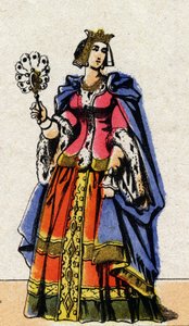 Porträtt av Bonne av Luxemburg (1315-1349), fru till Johannes II av Frankrike. av French School