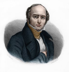 Porträtt av Camille Hyacinthe Odilon Barrot (1791-1873), fransk politiker. i "" LIBRE DES SPEAKERS"" av Louis de Cormenin Timon. 1842. Privat samling. av French School
