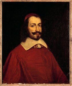 Porträtt av kardinal Jules Mazarin (1602-1661) (Giulio Raimondo Mazzarino eller Mazarino) Målning av den franska skolan på 1600-talet Sun. 0,74x0,6 m versailles, slottets museum av French School