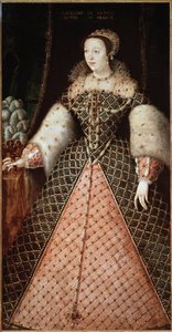 Porträtt av Catherine de Medicis - Målning av French School